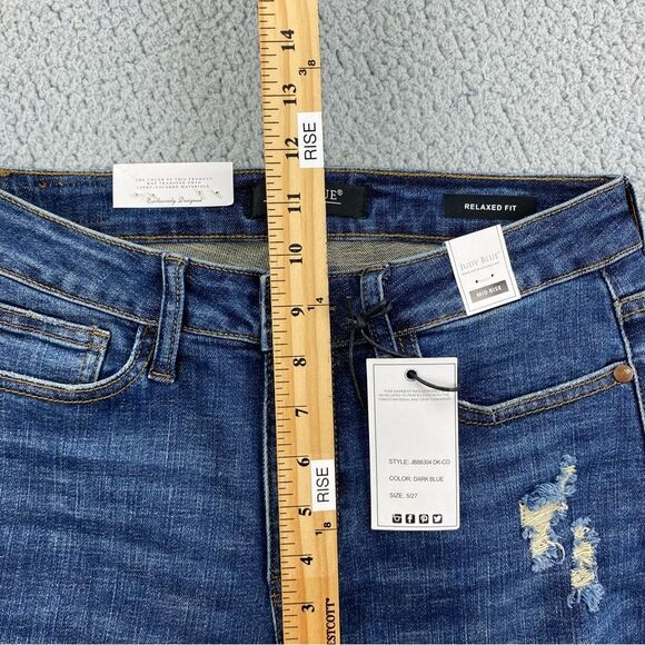 Judy Blue Women's Relaxed Fit Distressed Dark Blue Jeans  NWT   |  Size:  5/27 - Picture 11 of 16